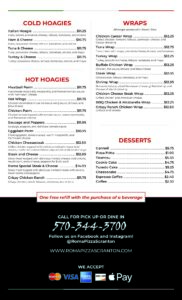 Zum Roma. Menu Roma Table Menu part 4 - Roma Pizza